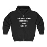 Physical Media Forever Zip Hoodie | "You Will Own Nothing and Like It" | Vinyl · Disc · Film · Book