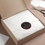 HereticCircle.com Round Vinyl Sticker — Gothic Skeleton Heart Design
